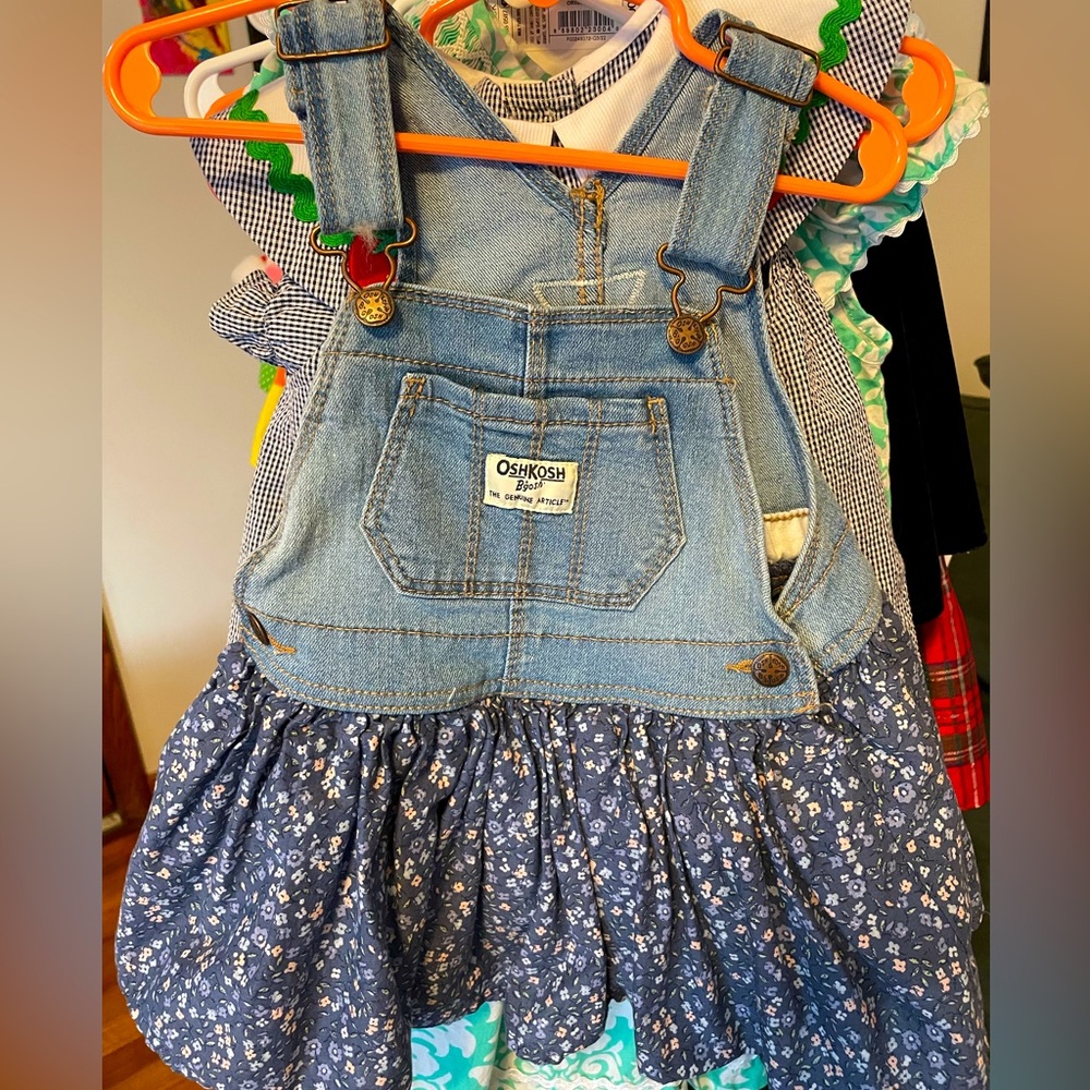 Oshkosh B’gosh Floral Denim Overall Dress - WASHED NEVER WORN